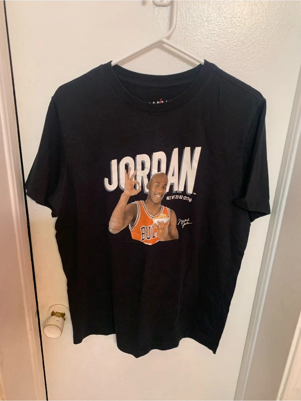 Jordan Black Tee with Red Jumpman and White Lettering